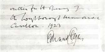Manuscript signed by Elgar